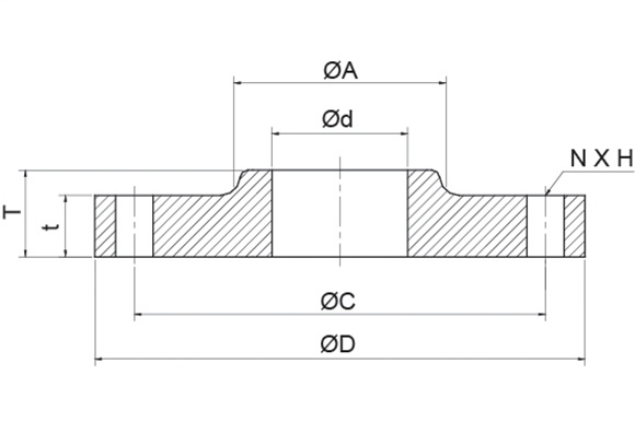 Slip-On Flange reference drawing