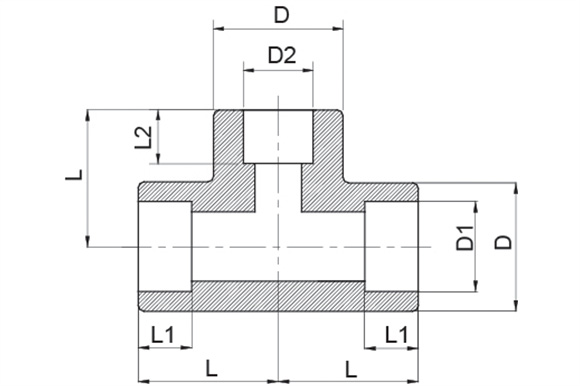 Reducing Tee reference drawing